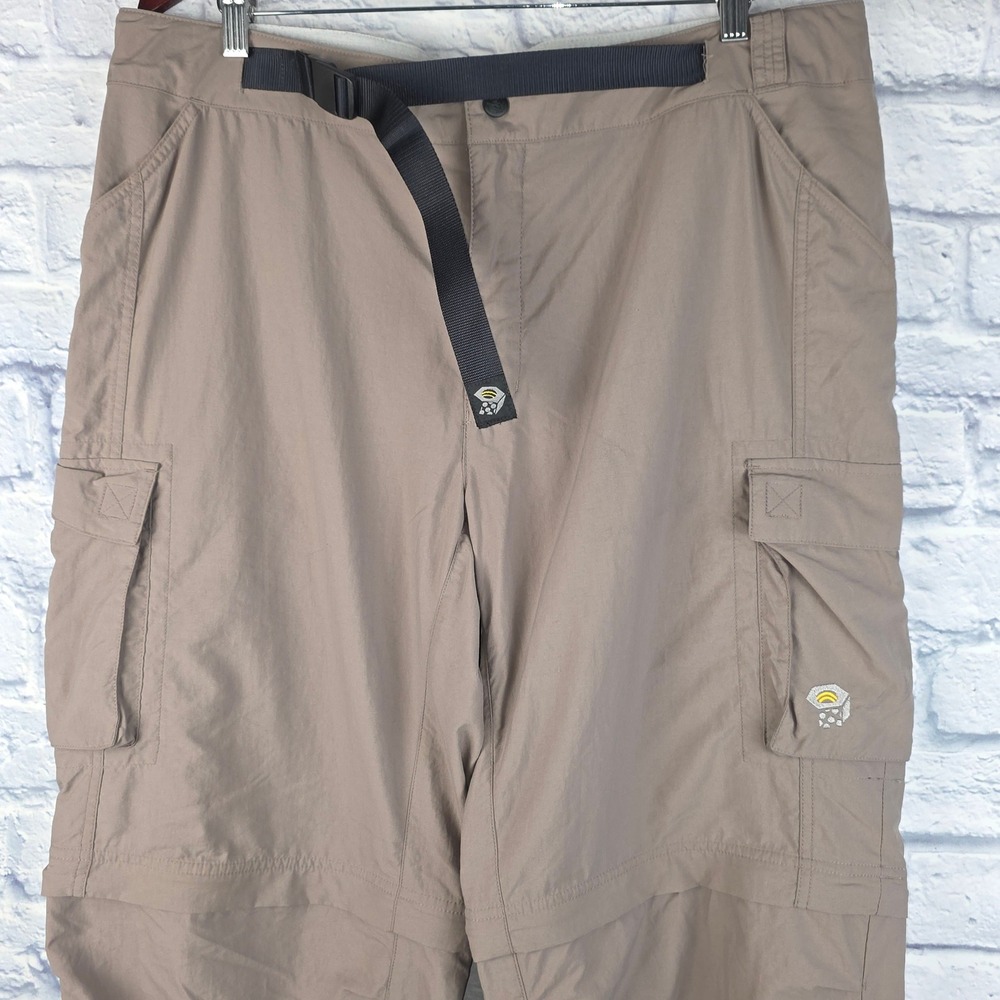 Mountain Hardwear Men Convertible Cargo Pants Tan Hiking Outdoor Size XL 38X34
